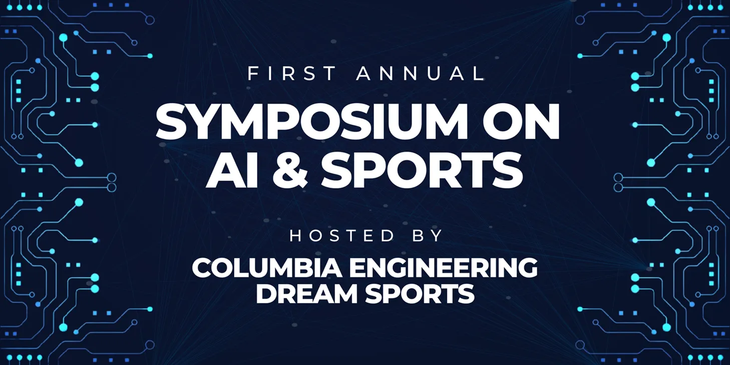 Banner reading "symposium on AI and sports"